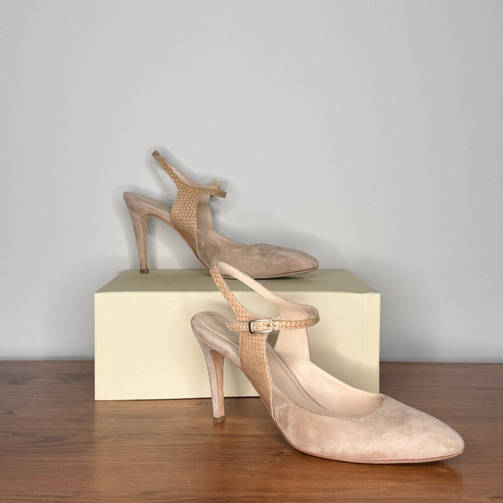 Elizee Italian Handcrafted Suede and Python Print… - image 9